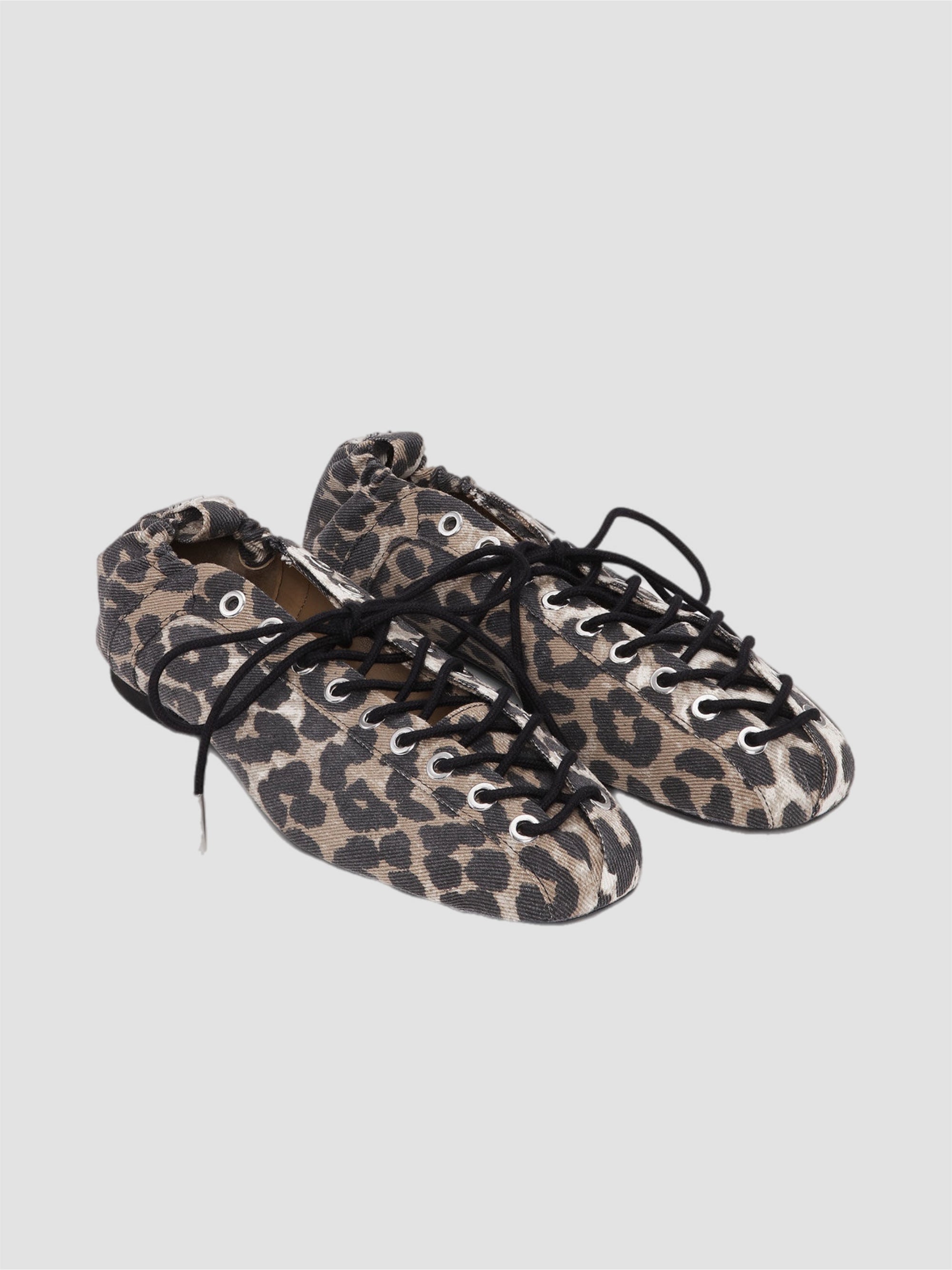 Ganni Lace-Up Ballerinas