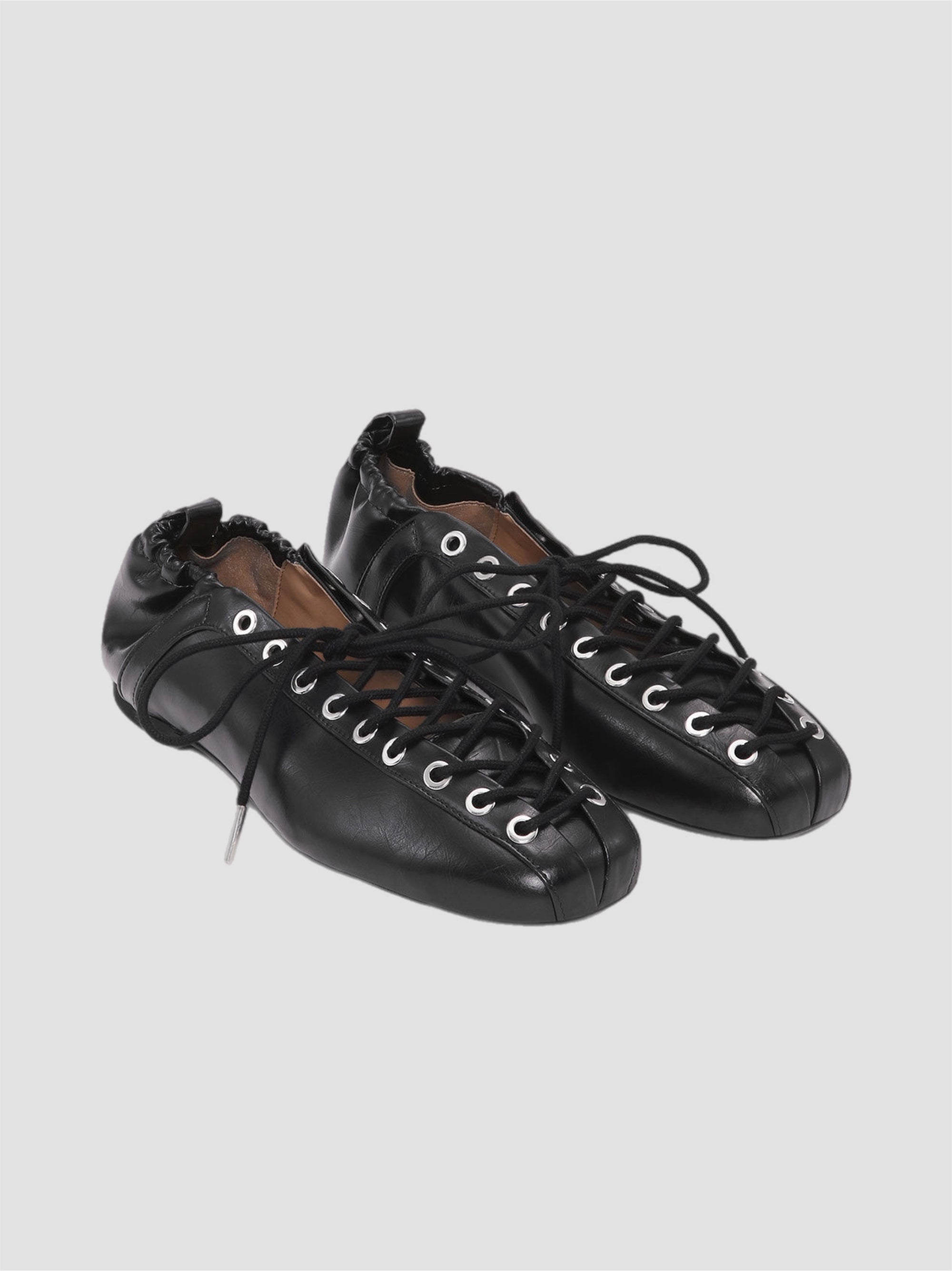 Ganni Lace-Up Ballerinas