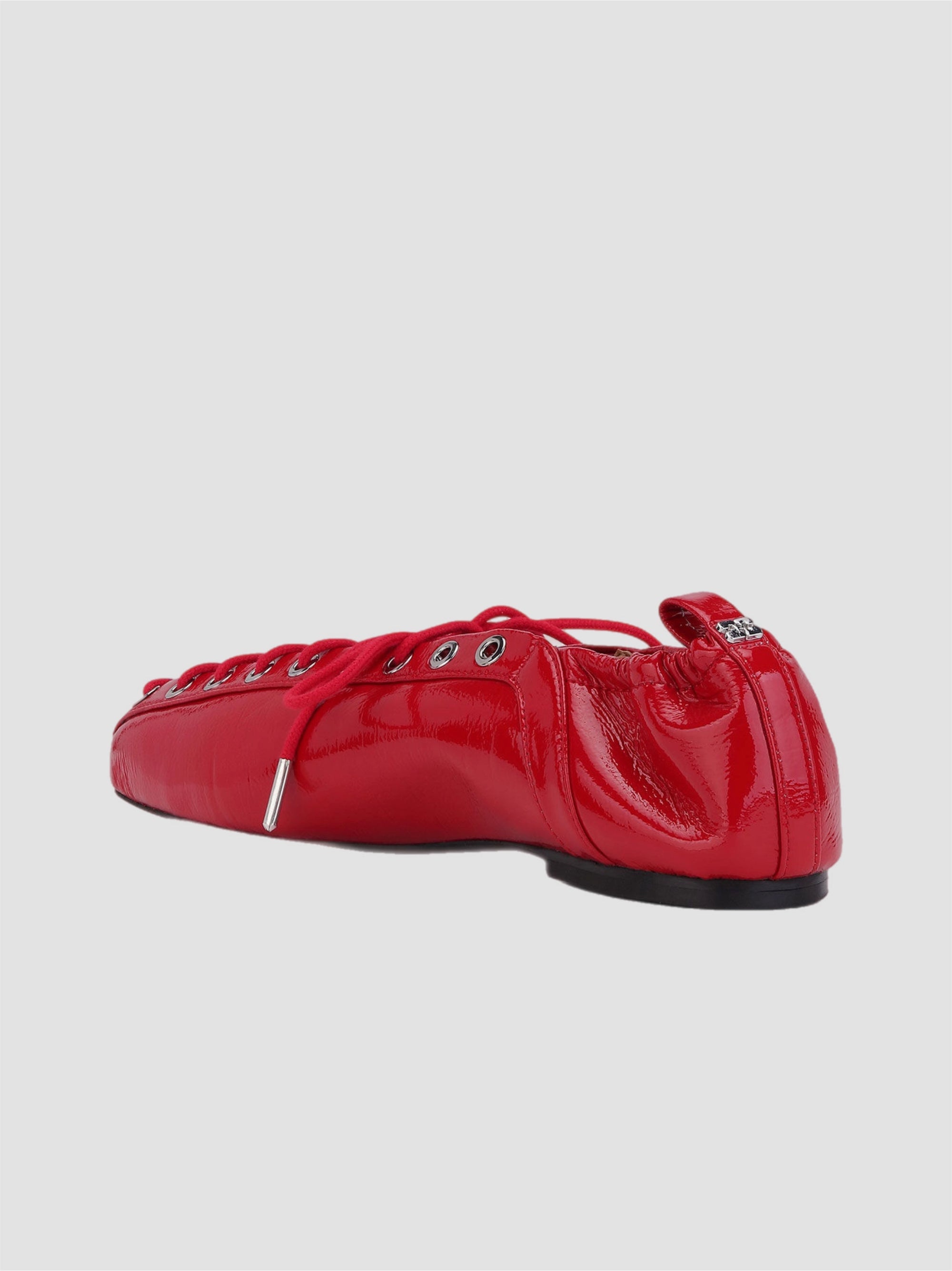 Ganni Lace-Up Ballerinas
