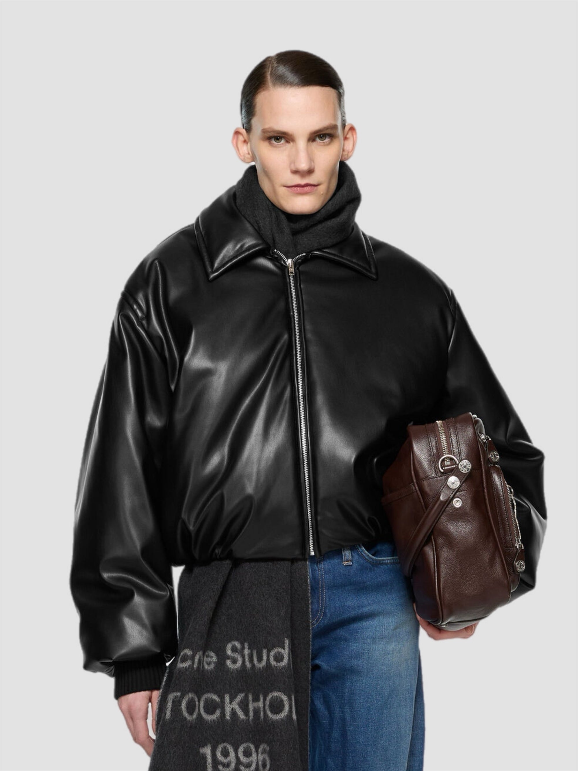 Acne Studios Faux Leather Bomber Jacket