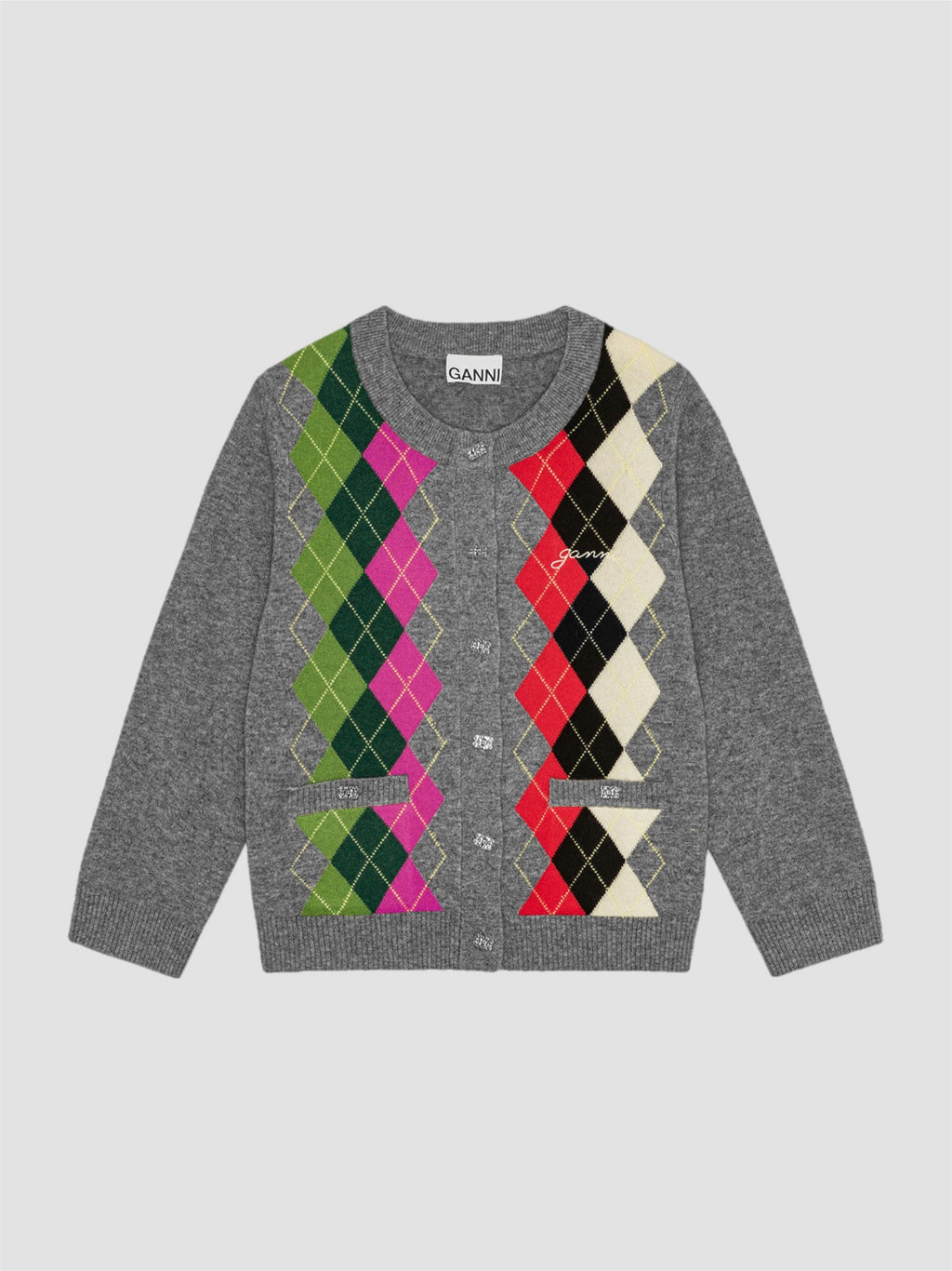 Ganni Check Cardigan