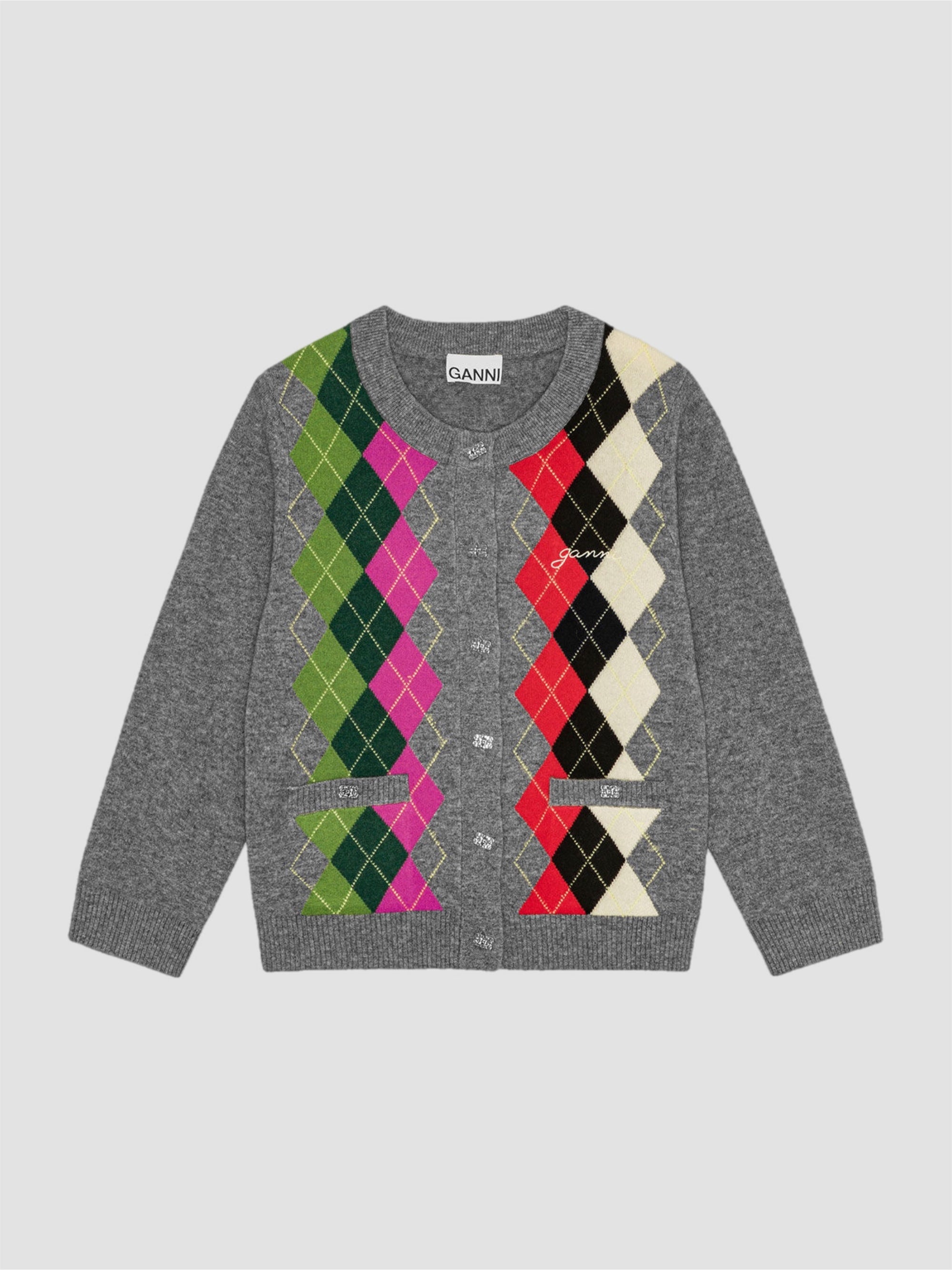 Ganni Check Cardigan