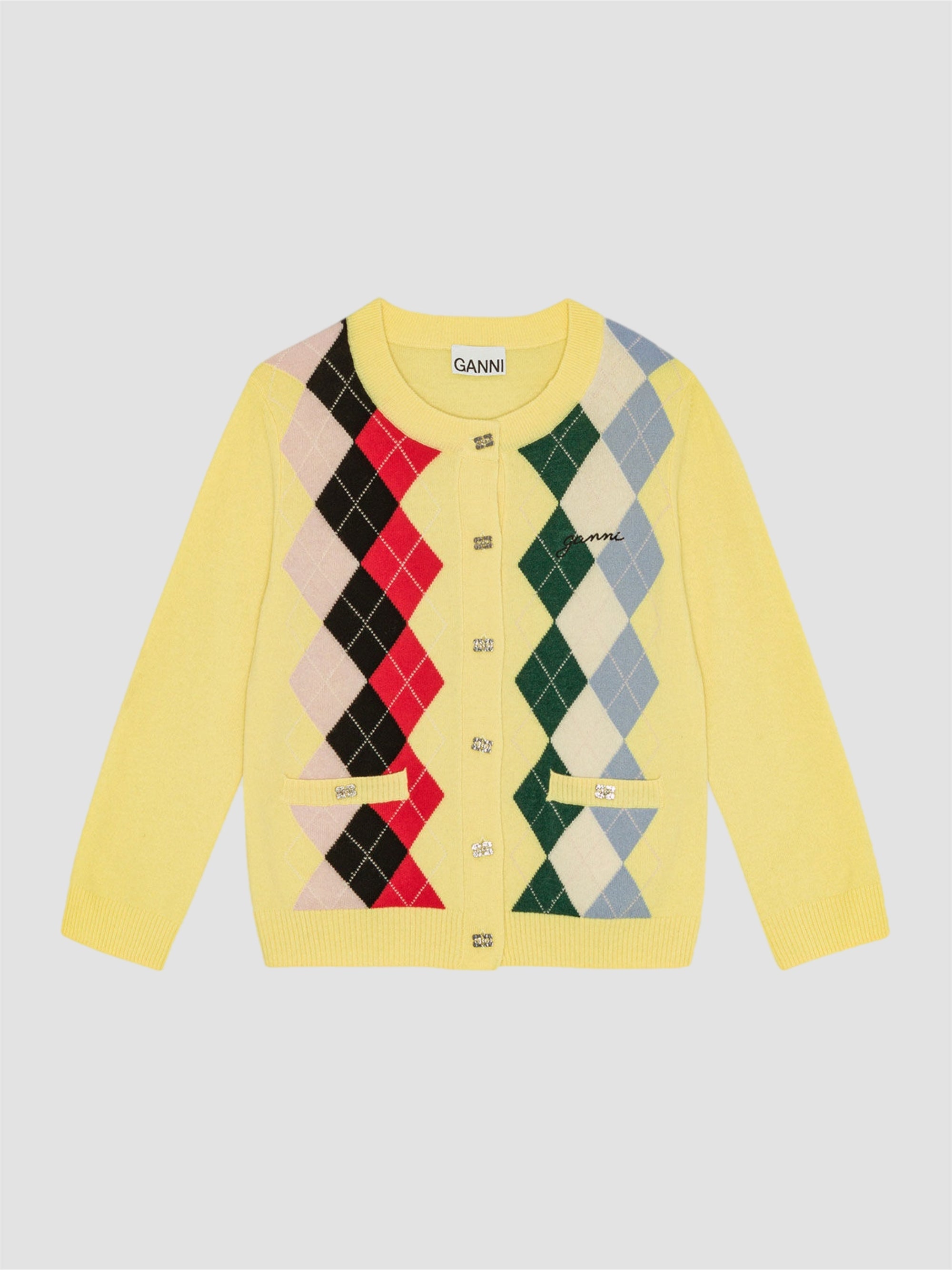 Ganni Check Cardigan